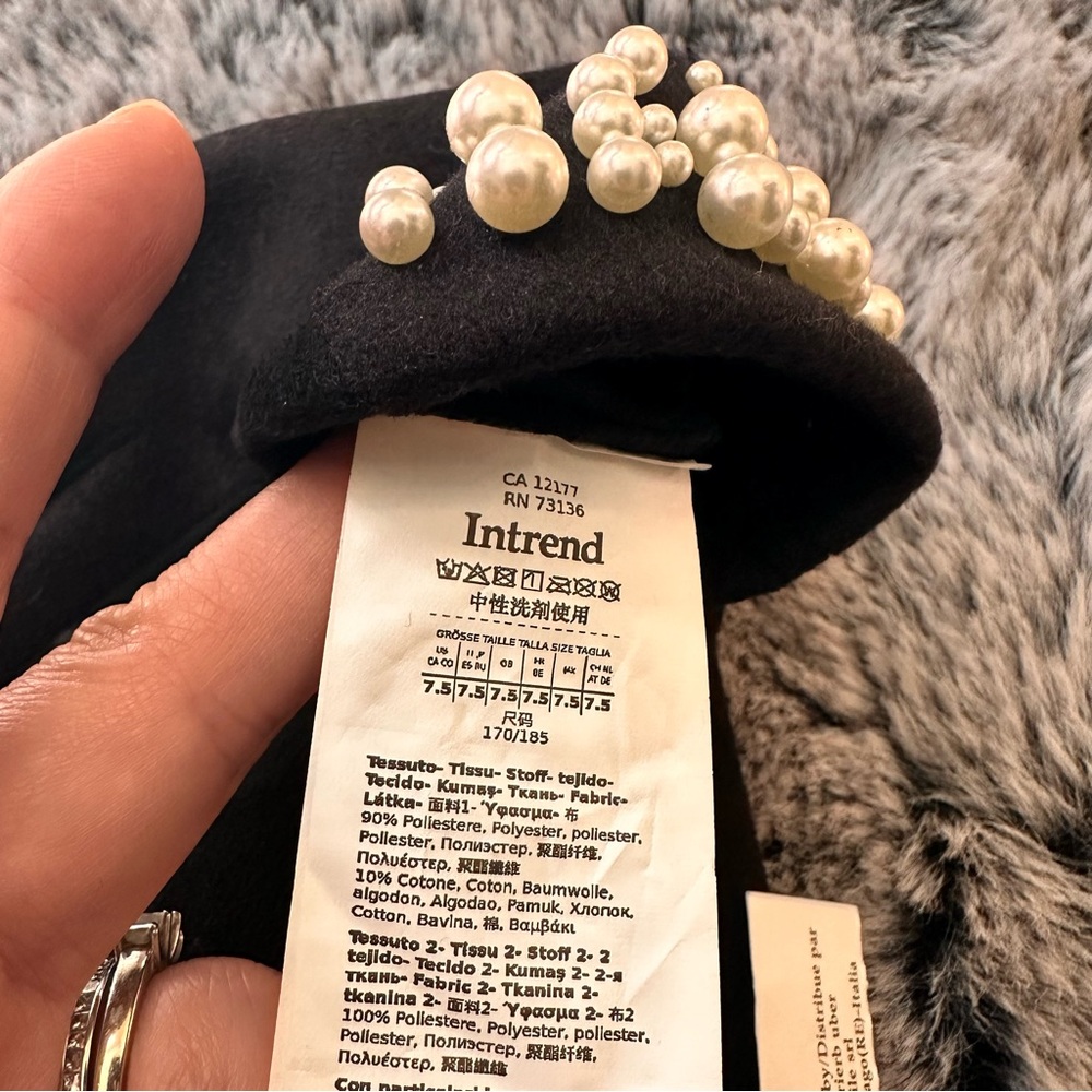 SOLD! Intrend by Max Mara Jersey Gloves with Pearls Size: 7.5 S/M Fall /Winter - Picture 13 of 16